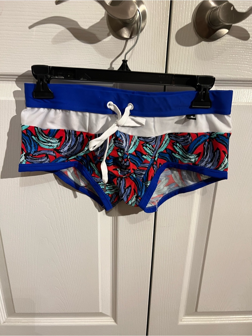 Andrew Christian Blue White Red Multicolor Swim Trunks
